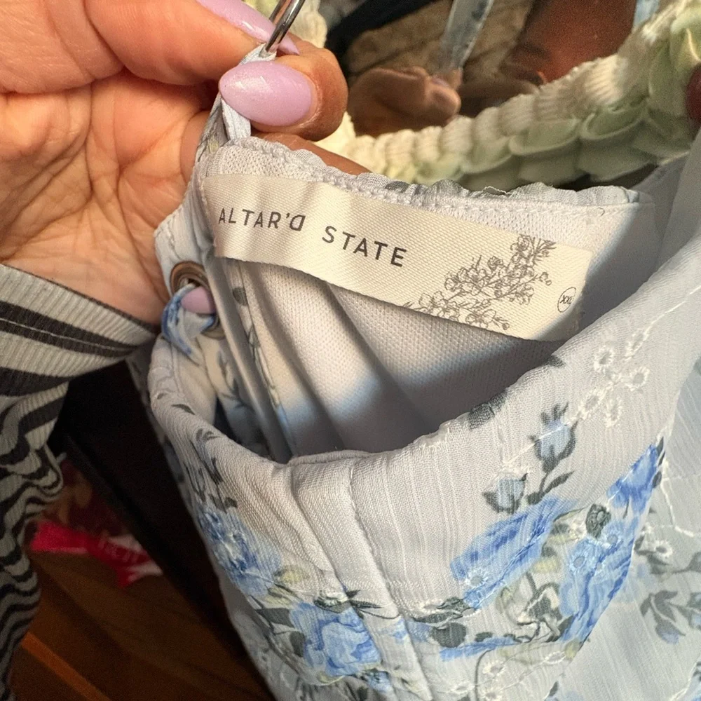 Altar'd State Blue and White Floral Dress - Picture 3 of 3